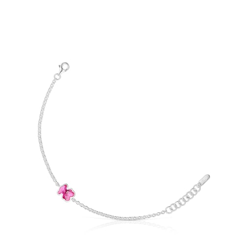 Silver chain Bracelet with laboratorygrown ruby Icon Color LGG