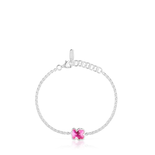 Silver chain Bracelet with laboratorygrown ruby Icon Color LGG