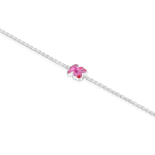 Silver chain Bracelet with laboratorygrown ruby Icon Color LGG