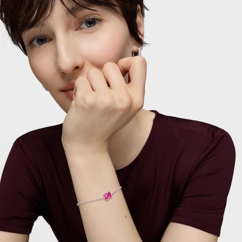 Silver chain Bracelet with laboratorygrown ruby Icon Color LGG