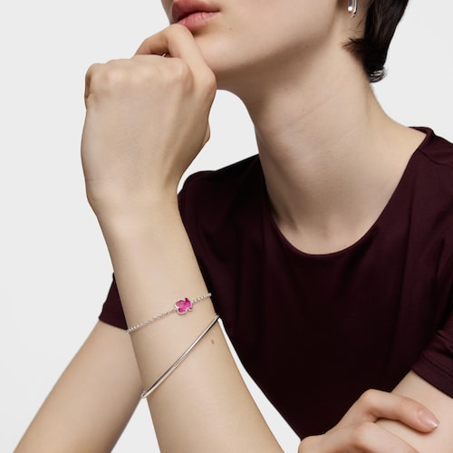 Silver chain Bracelet with laboratorygrown ruby Icon Color LGG
