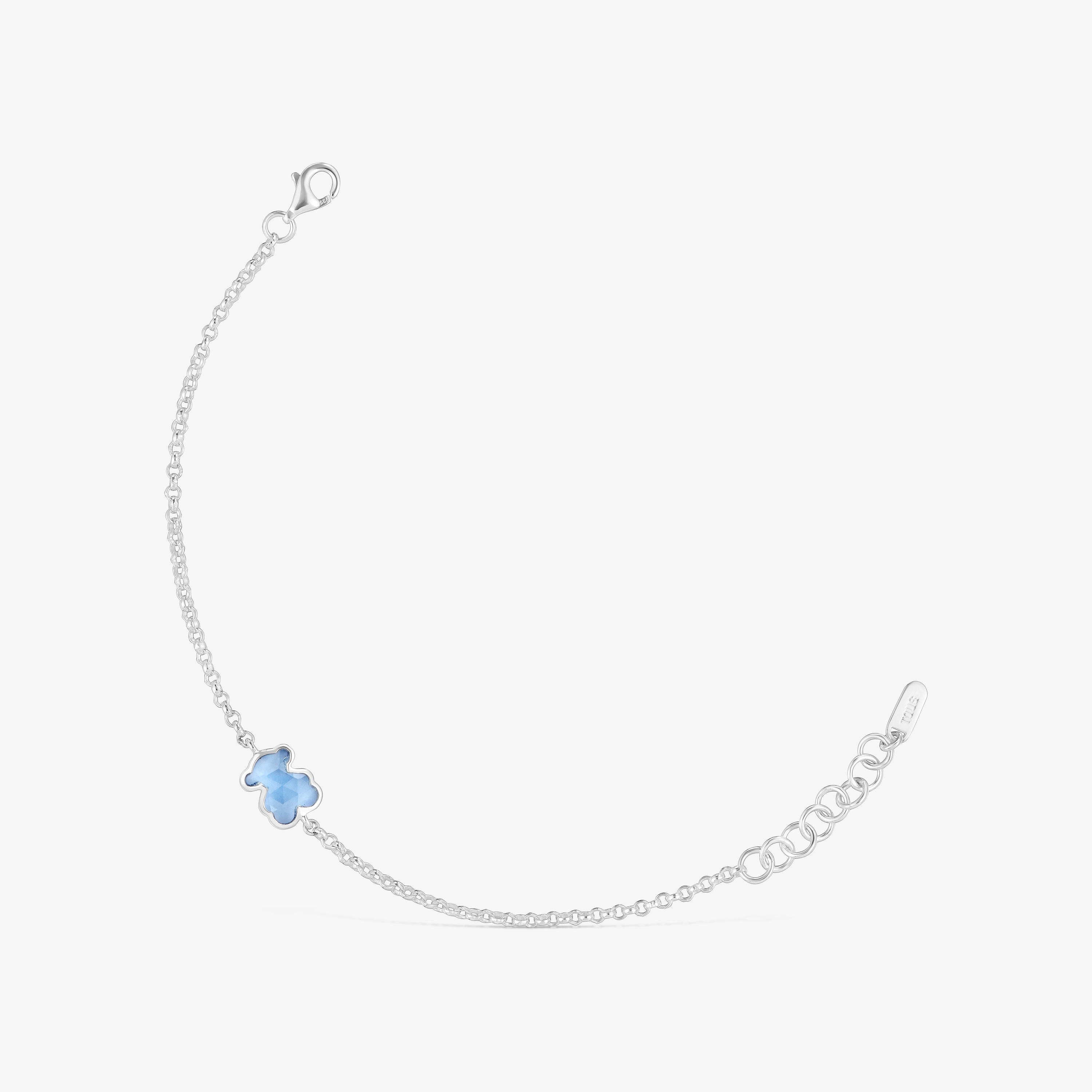 Silver chain Bracelet with laboratory-grown blue spinel Icon Color LGG