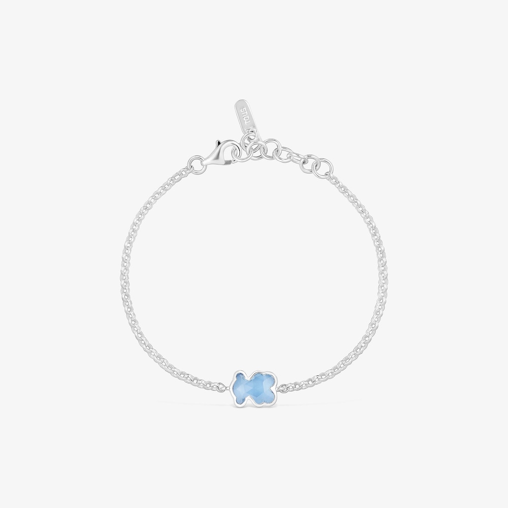 Kettenarmband Icon Color LGG aus Silber mit im Labor gez&uuml;chtetem blauem Spinell