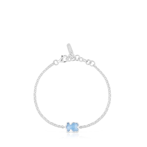 Silver chain Bracelet with laboratory-grown blue spinel Icon Color LGG
