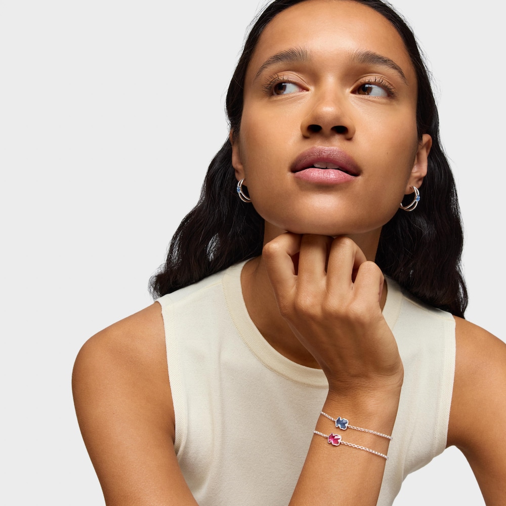 Kettenarmband Icon Color LGG aus Silber mit im Labor gez&uuml;chtetem blauem Spinell