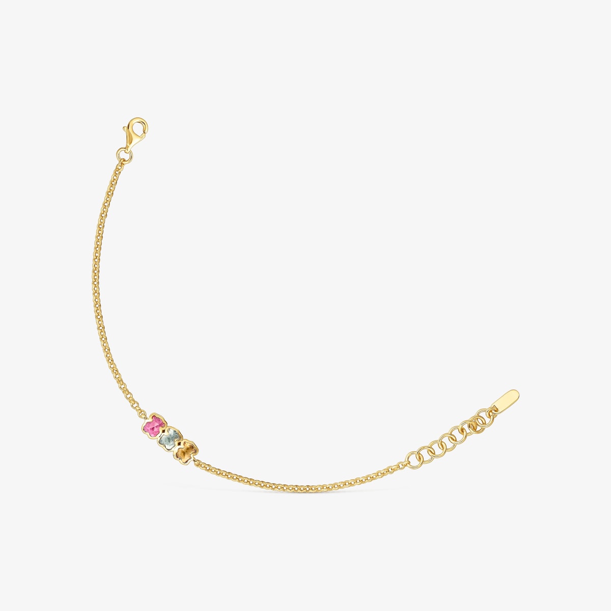 Tous - Pulsera Cadena Con Baño De Oro 18 Kt Sobre Plata Y Gemas Creadas En Laboratorio Icon Color Lgg - Multi