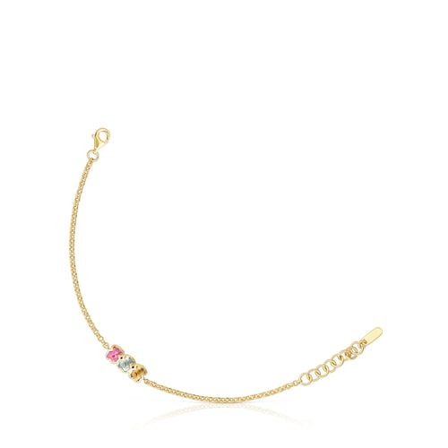 Kettenarmband Icon Color LGG aus 18 kt vergoldetem Silber mit im Labor gezüchteten Edelsteinen image number 0
