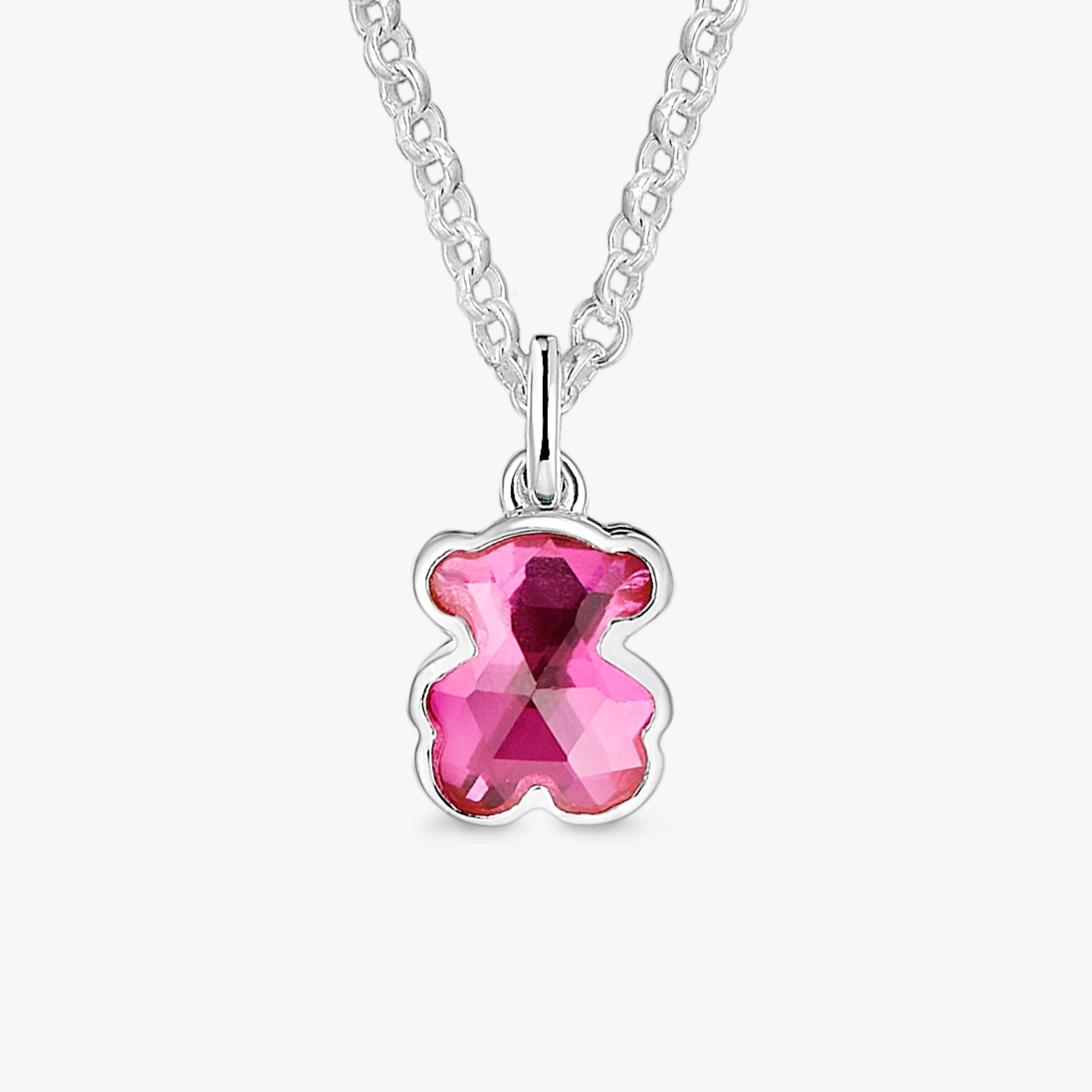 Short silver Necklace with laboratory-grown ruby Icon Color LGG | TOUS