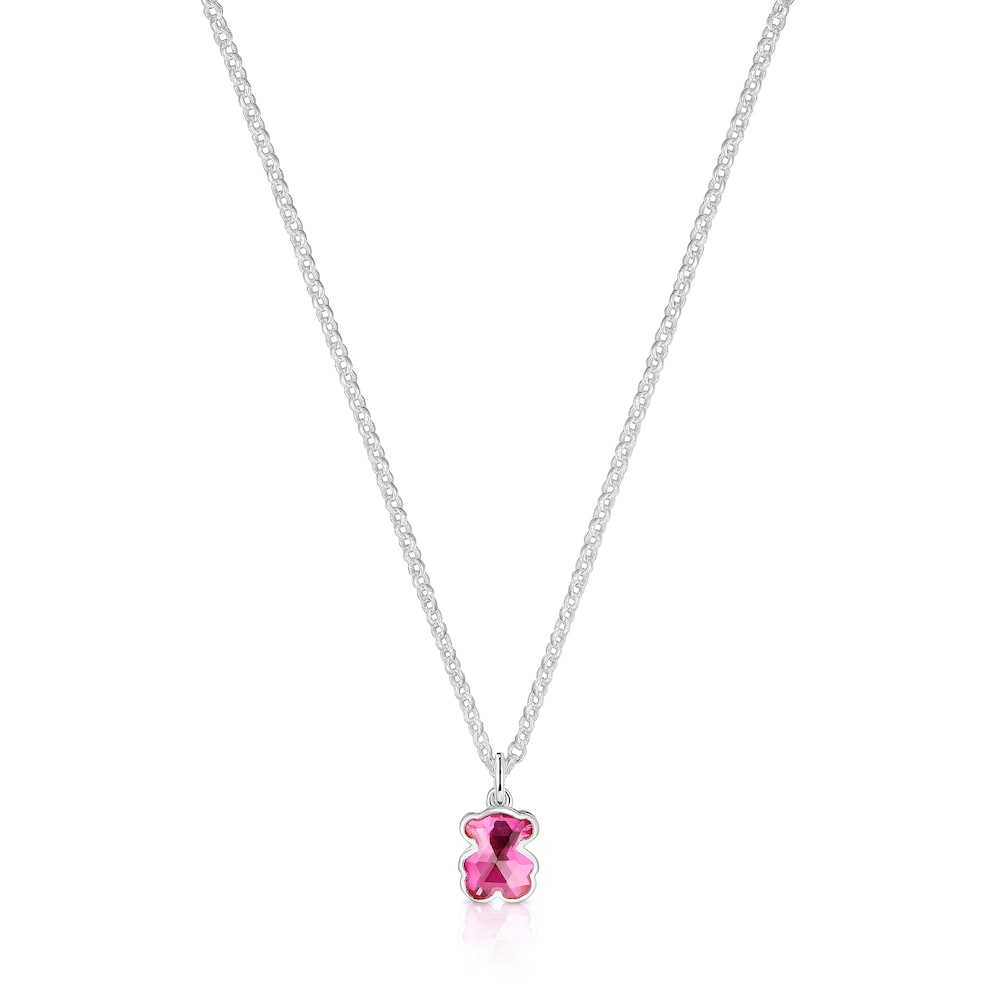 Short silver Necklace with laboratory-grown ruby Icon Color LGG Short silver Necklace with laboratory-grown ruby Icon Color LGG