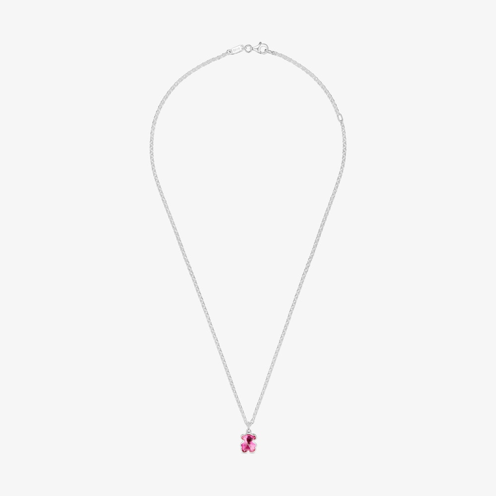 Collier en argent et rubis cr&eacute;&eacute; en laboratoire court Icon Color LGG