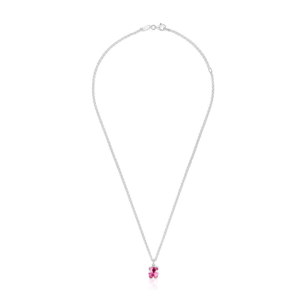 Short silver Necklace with laboratory-grown ruby Icon Color LGG Short silver Necklace with laboratory-grown ruby Icon Color LGG