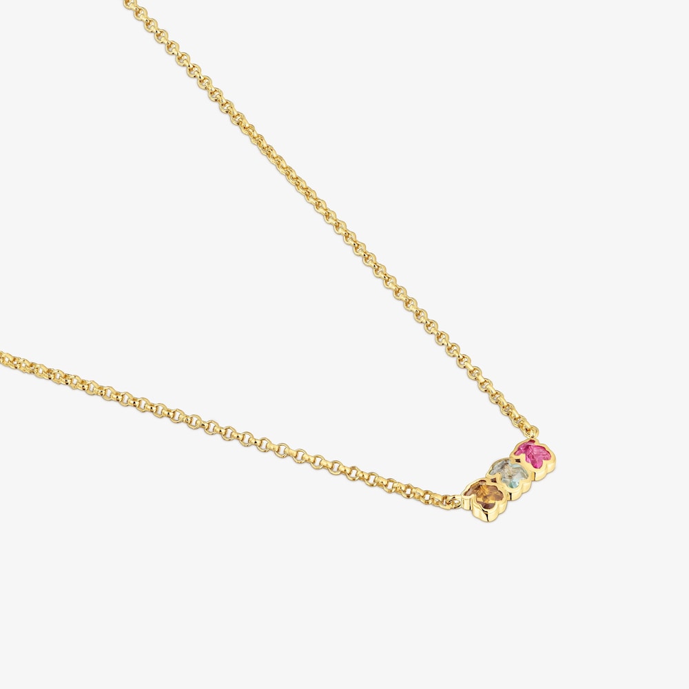 Collaret curt amb bany d'or 18 kt sobre plata i gemmes creades al laboratori Icon Color LGG