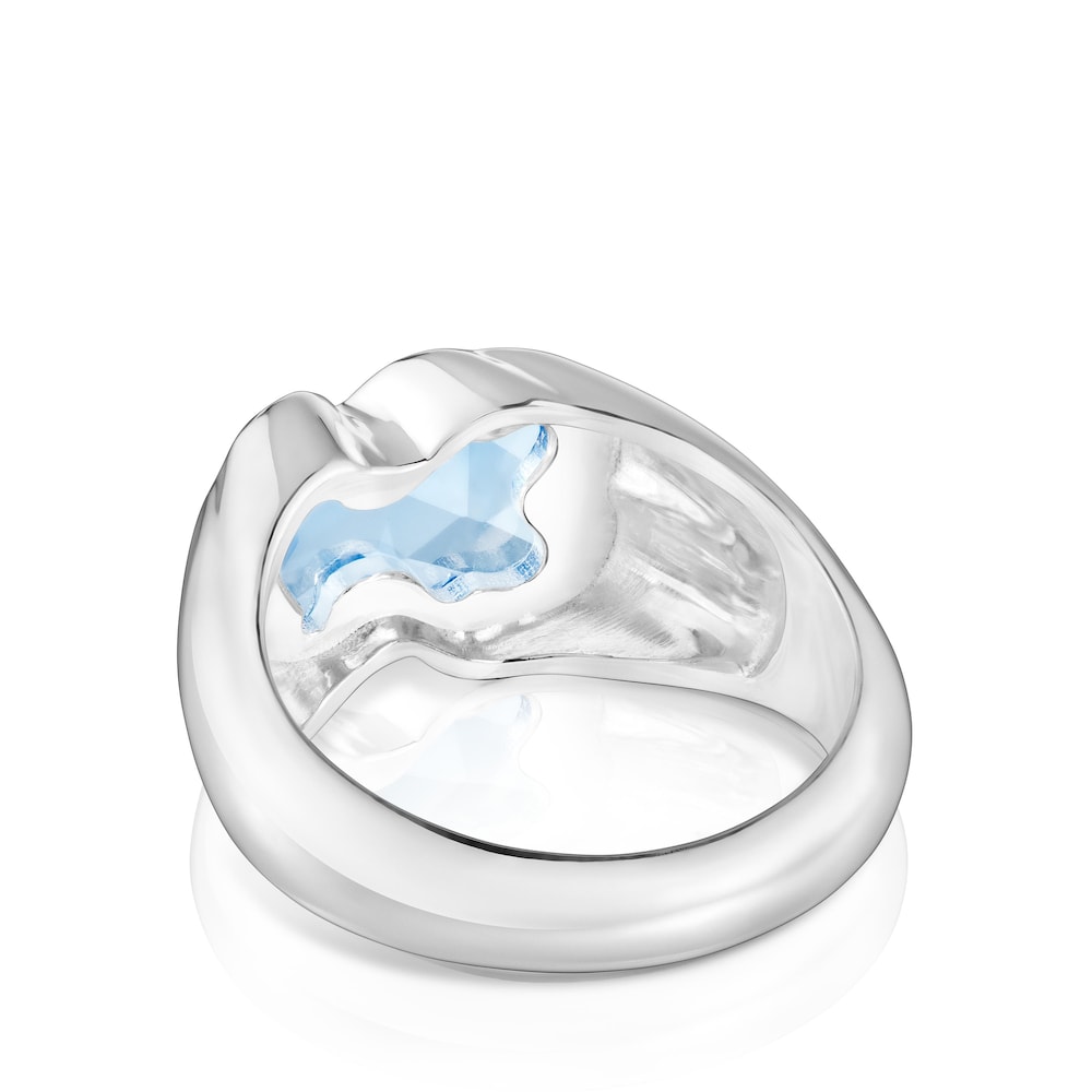 Medium silver Ring with laboratory-grown blue spinel Icon Color LGG Medium silver Ring with laboratory-grown blue spinel Icon Color LGG