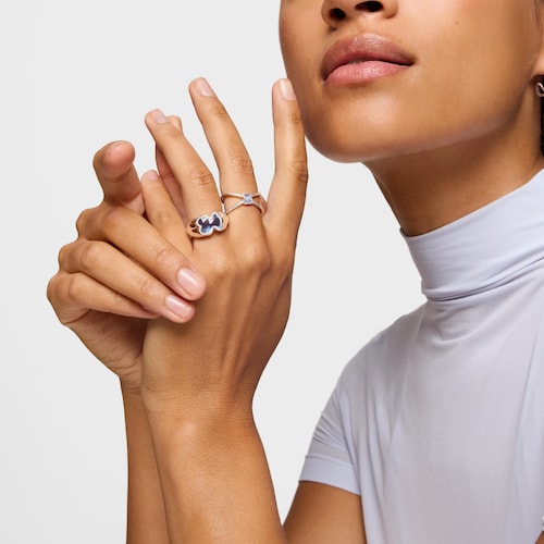 Medium silver Ring with laboratory-grown blue spinel Icon Color LGG