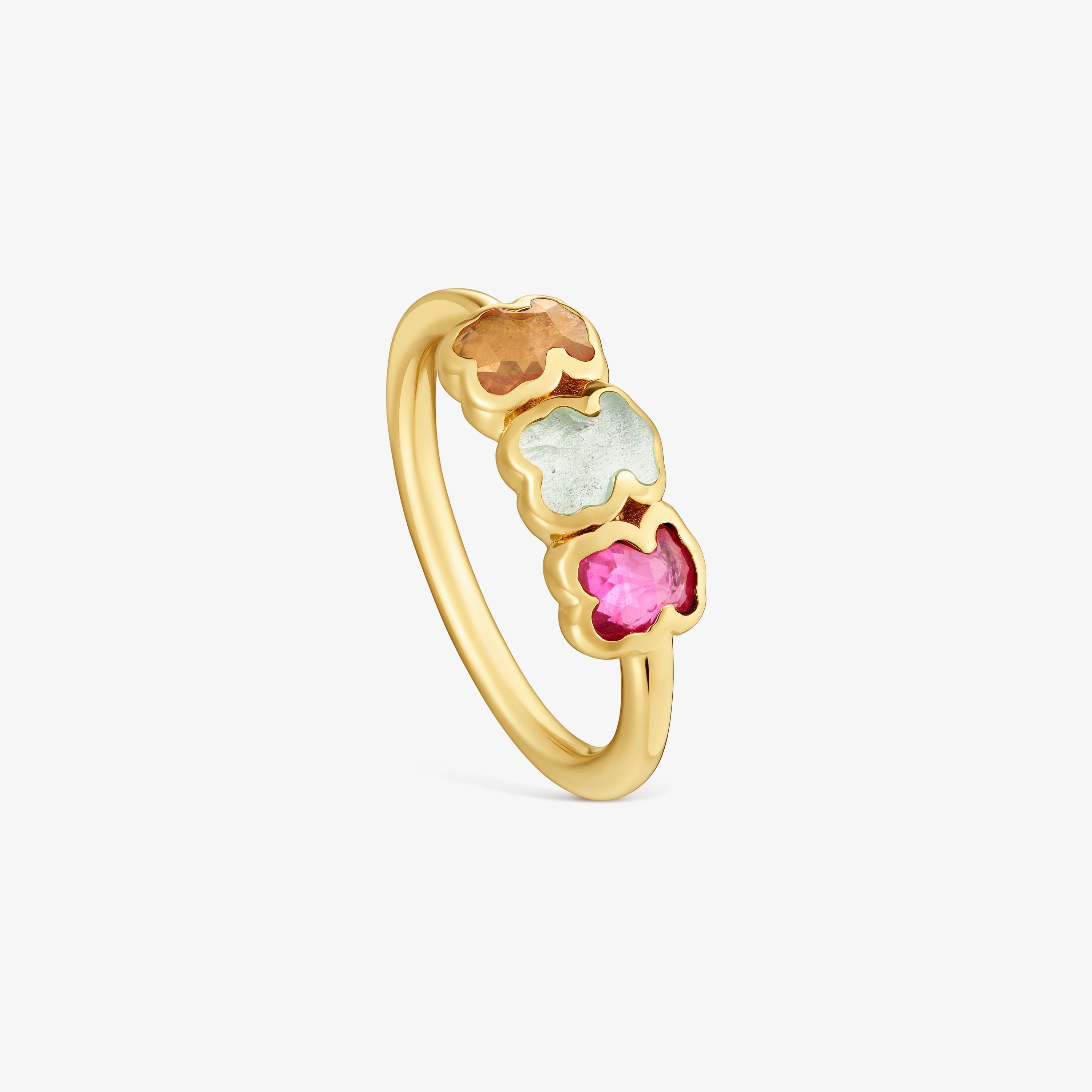 Ring with 18K gold vermeil and laboratory-grown gemstones Icon Color LGG