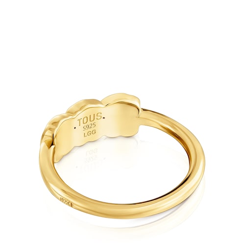 Anillo con baño de oro 18 kt sobre plata y gemas creadas en laboratorio Icon Color LGG