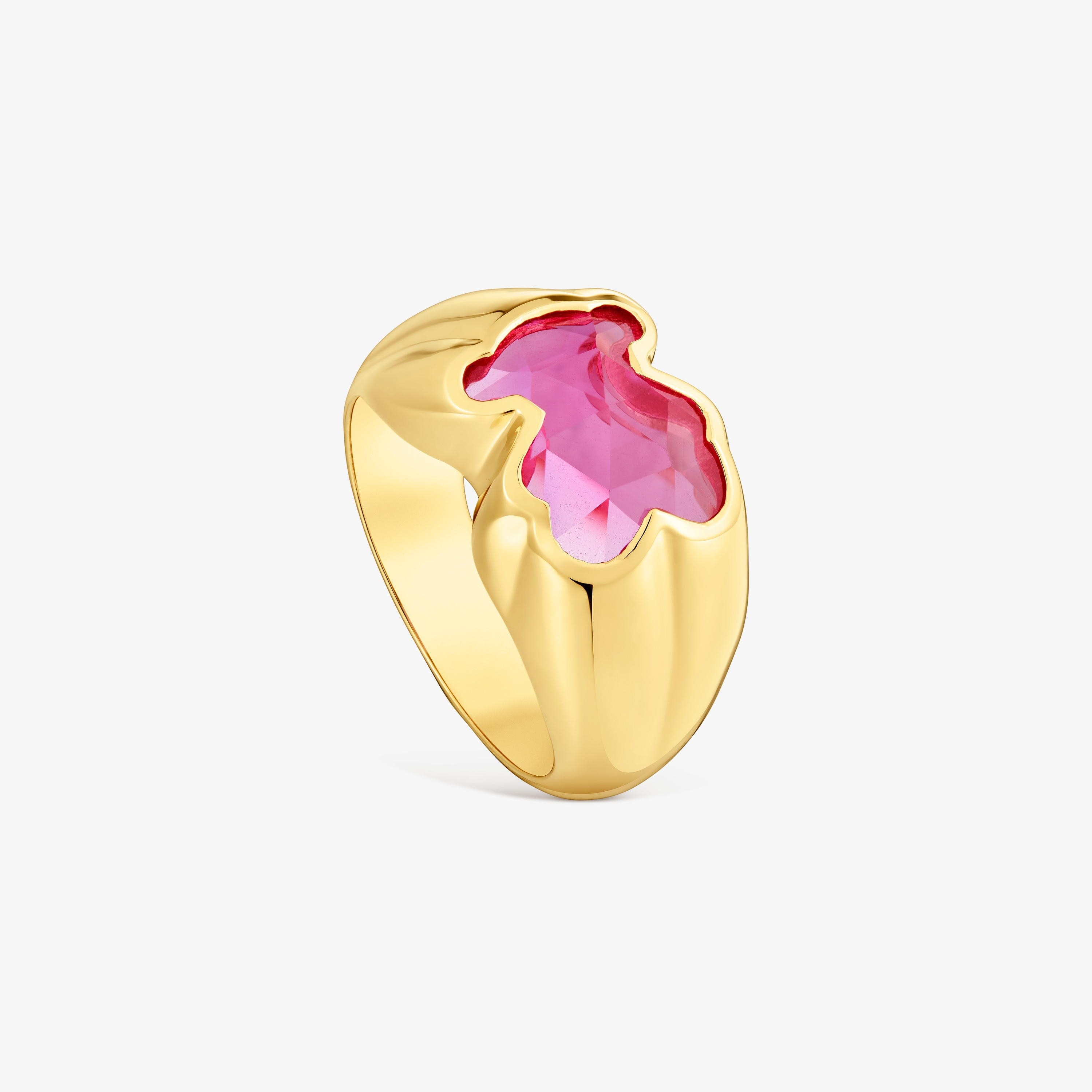 Medium Ring with 18K gold vermeil and laboratory-grown ruby Icon Color LGG