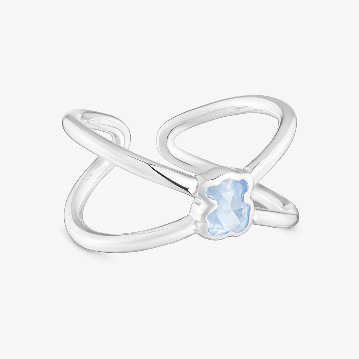 Tous - Anillo Pequeño De Plata Y Espinela Azul Creada En Laboratorio Icon Color Lgg Talla 11
