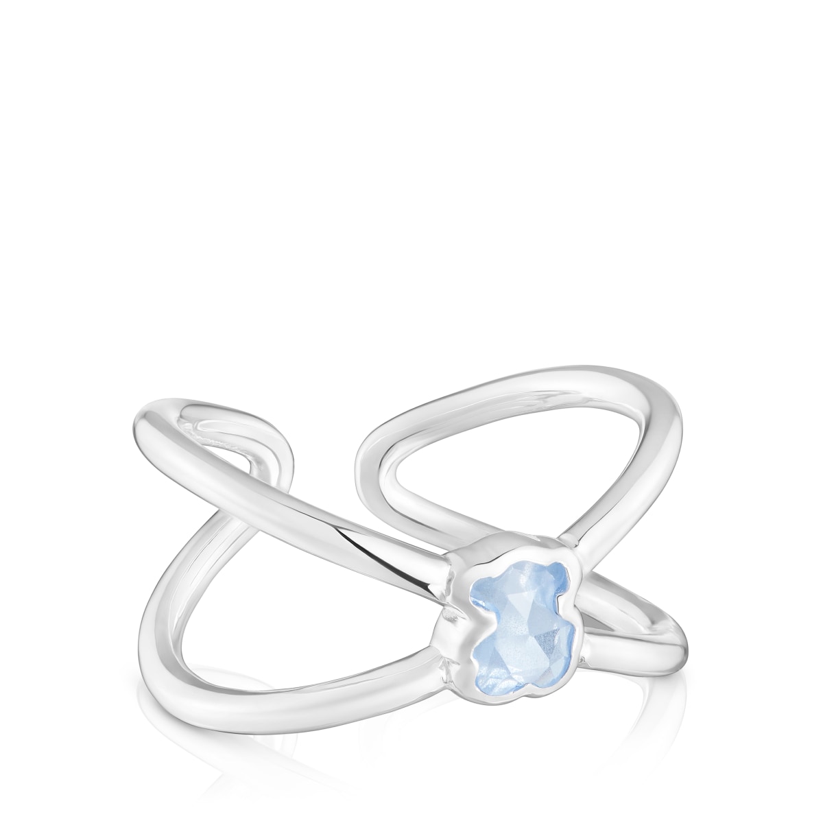 Tous - Anillo Pequeño De Plata Y Espinela Azul Creada En Laboratorio Icon Color Lgg Talla 11