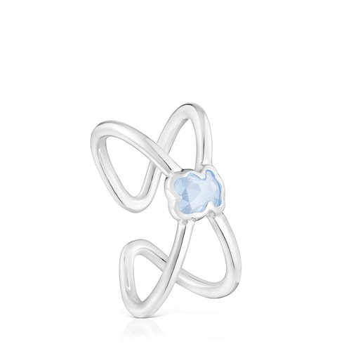 Small silver Ring with laboratory-grown blue spinel Icon Color LGG