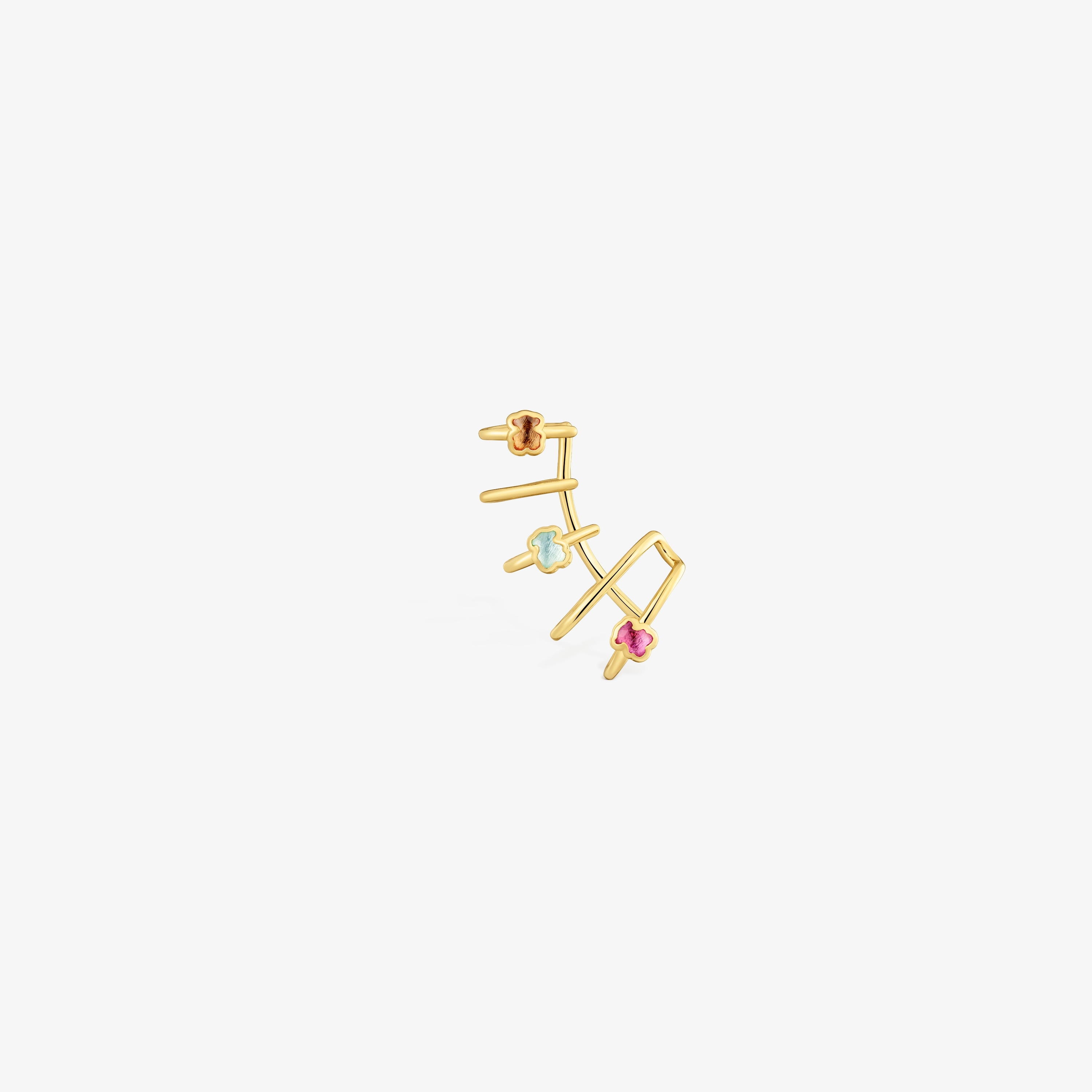 Earcuff with 18K gold vermeil and laboratory-grown gemstones Icon Color LGG