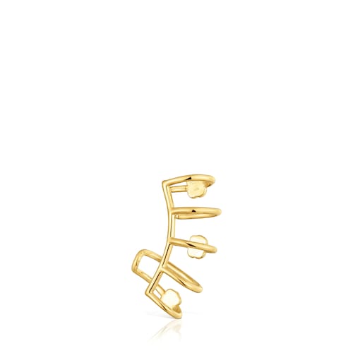 Earcuff with 18kt gold plating over silver and laboratory-grown gemstones Icon Color LGG