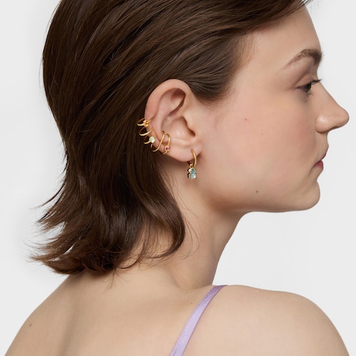 Earcuff with 18kt gold plating over silver and laboratory-grown gemstones Icon Color LGG