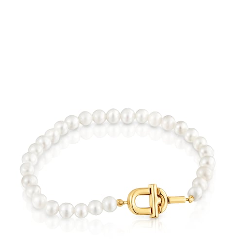 Pulsera de perlas cultivadas con baño de oro 18 kt sobre plata TOUS MANIFESTO