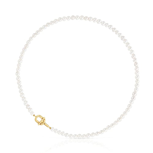 Collar corto de perlas cultivadas con baño de oro 18 kt sobre plata TOUS MANIFESTO
