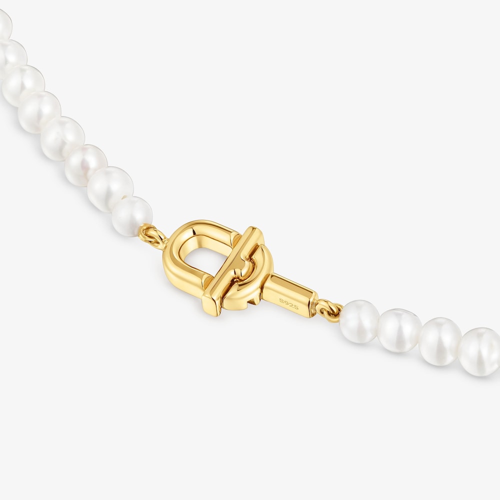 Short cultured pearl Necklace with 18K gold vermeil TOUS MANIFESTO