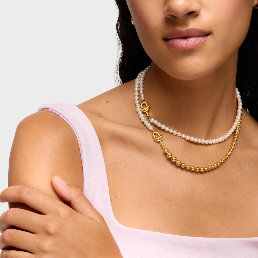 Short cultured pearl Necklace with 18K gold vermeil TOUS MANIFESTO