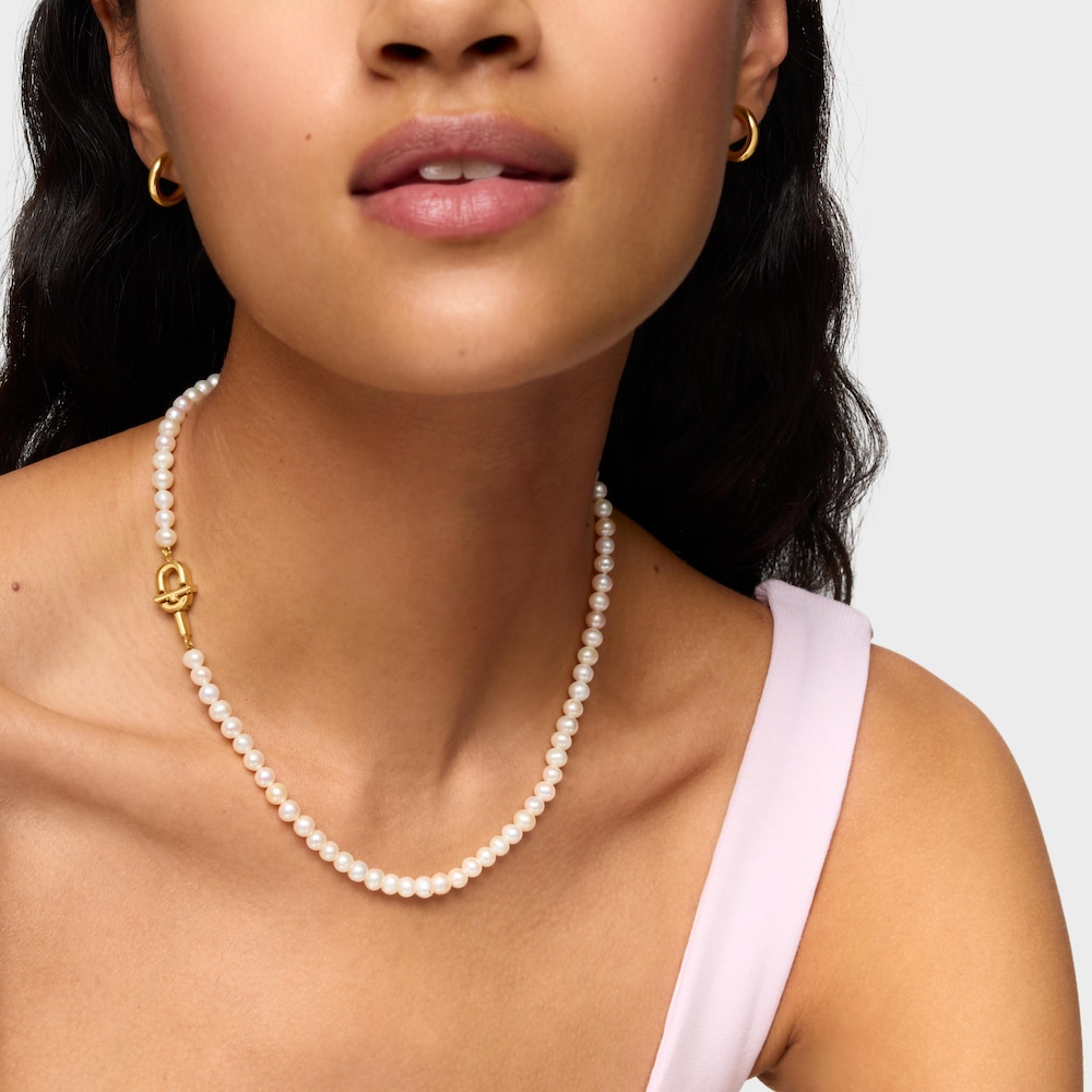 Short cultured pearl Necklace with 18K gold vermeil TOUS MANIFESTO