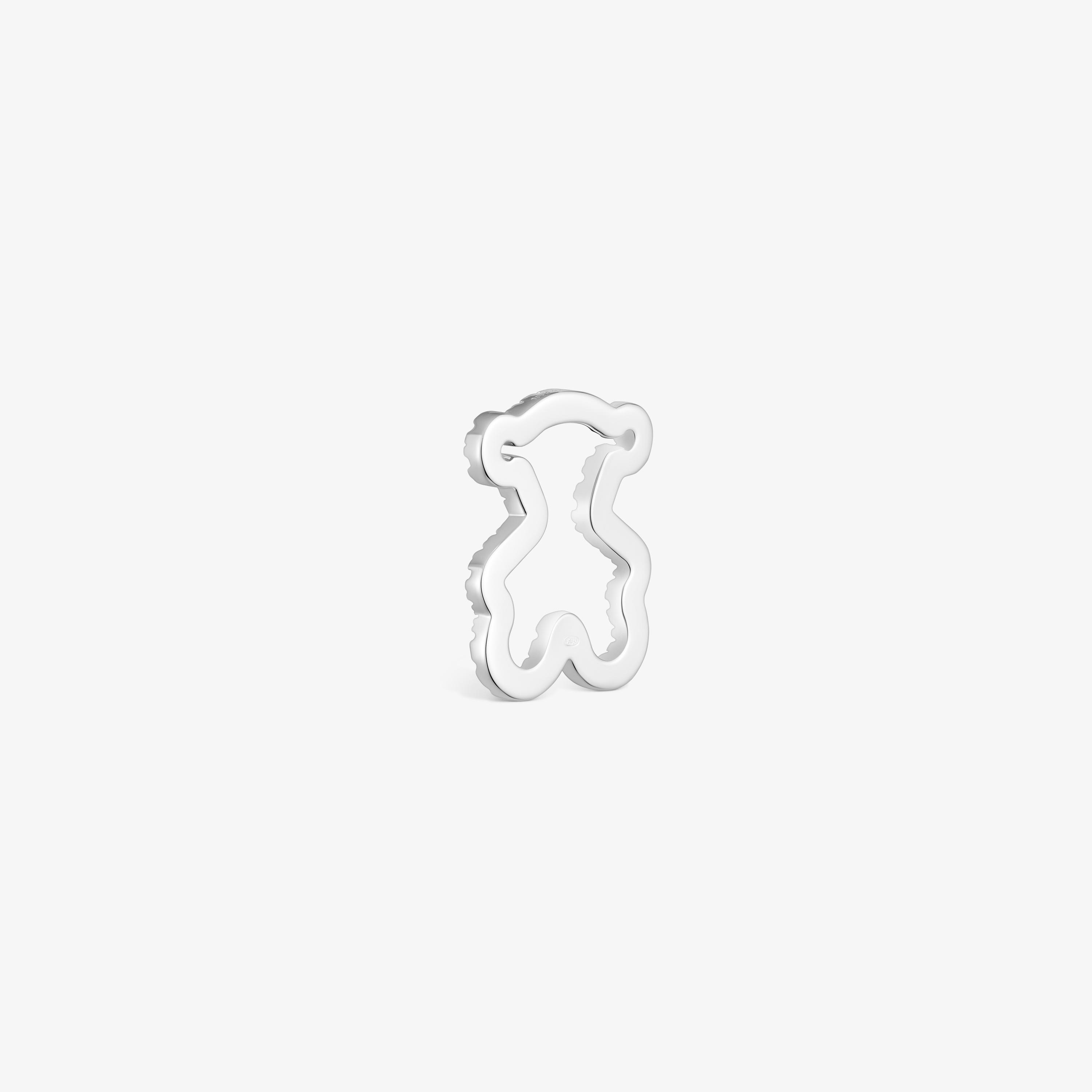 14kt white gold bear Pendant with diamonds Silueta