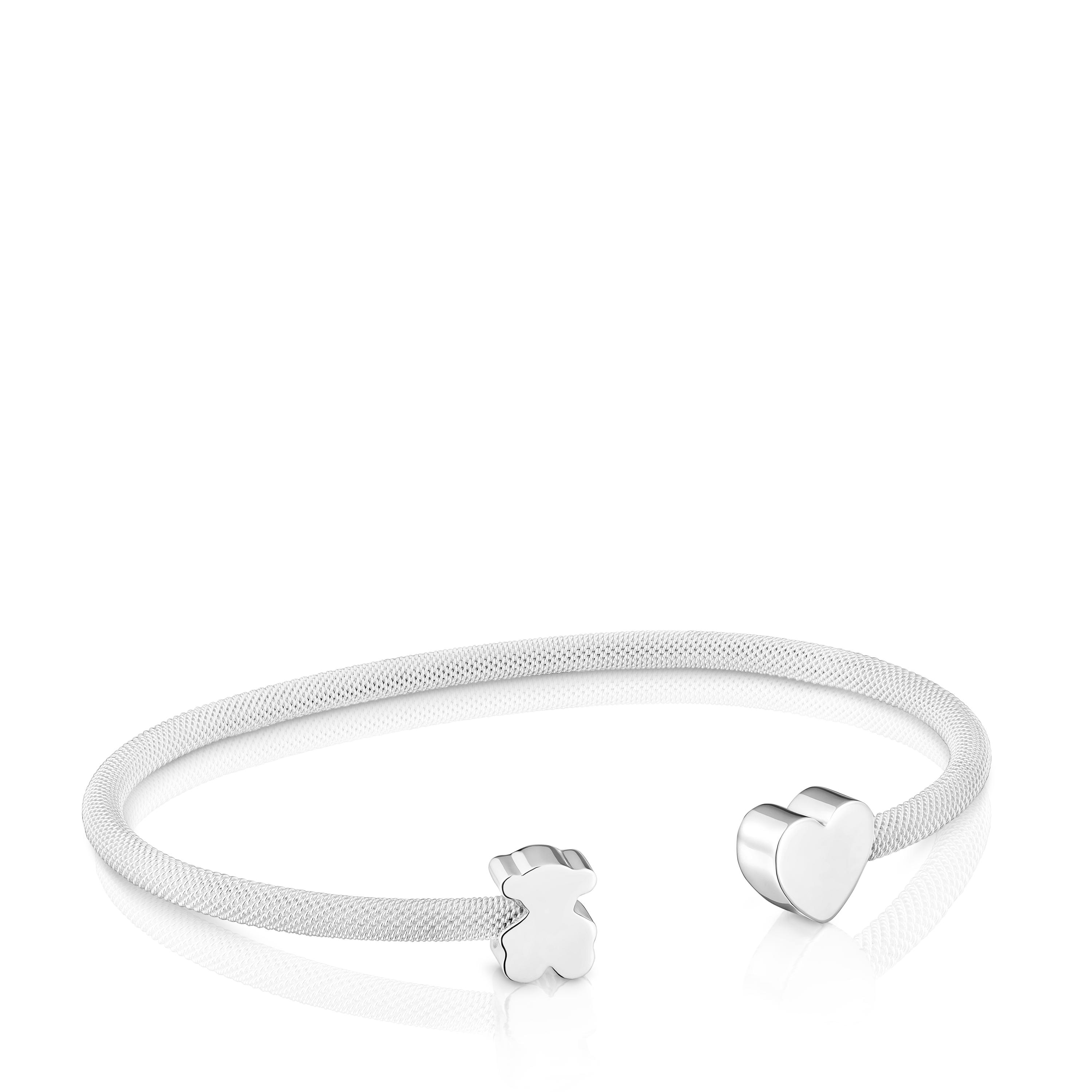 Silver Bangle with motifs Icon Mesh | TOUS