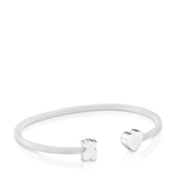 Silver Bangle with motifs Icon Mesh