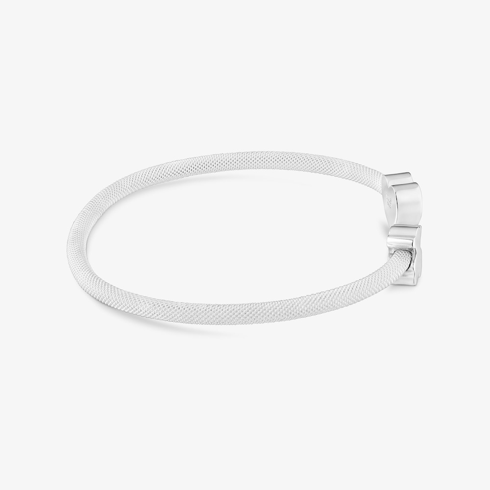 Silver Bangle with motifs Icon Mesh