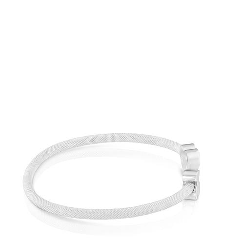 Pulsera esclava de plata y motivos Icon Mesh