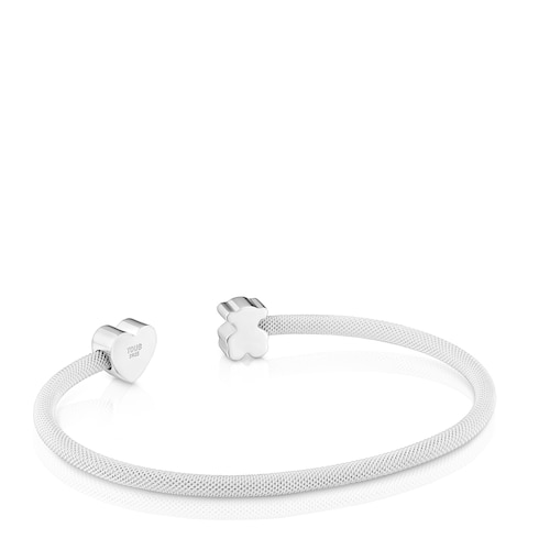 Pulsera esclava de plata y motivos Icon Mesh