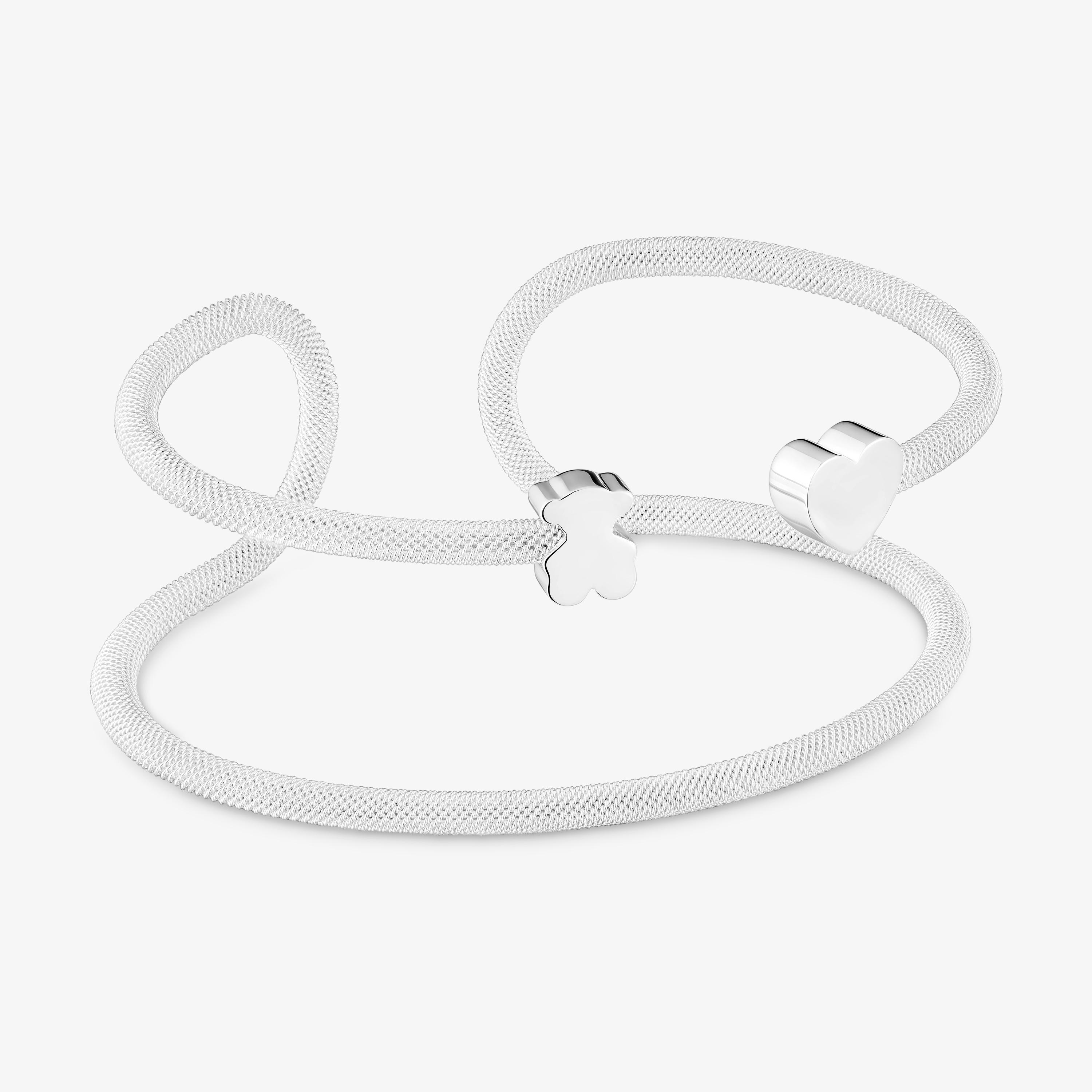 Silver double Bangle Icon Mesh