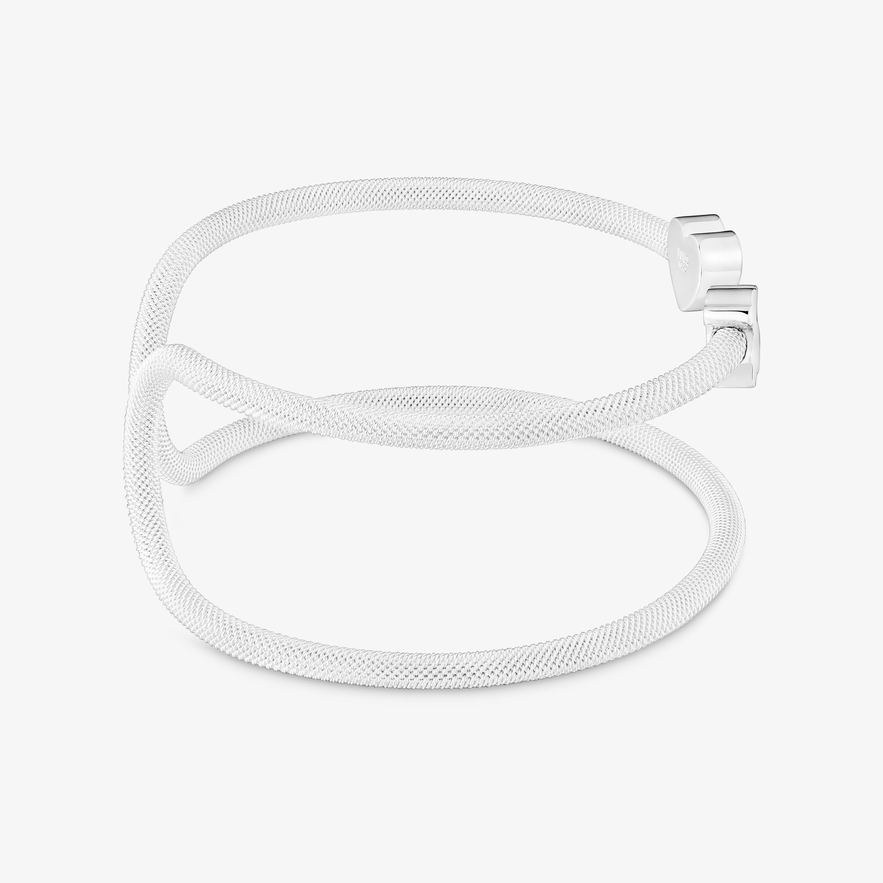 Silver double Bangle Icon Mesh