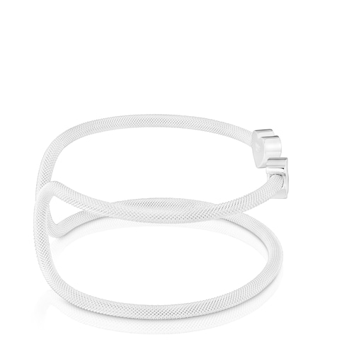 Pulsera esclava doble de plata Icon Mesh