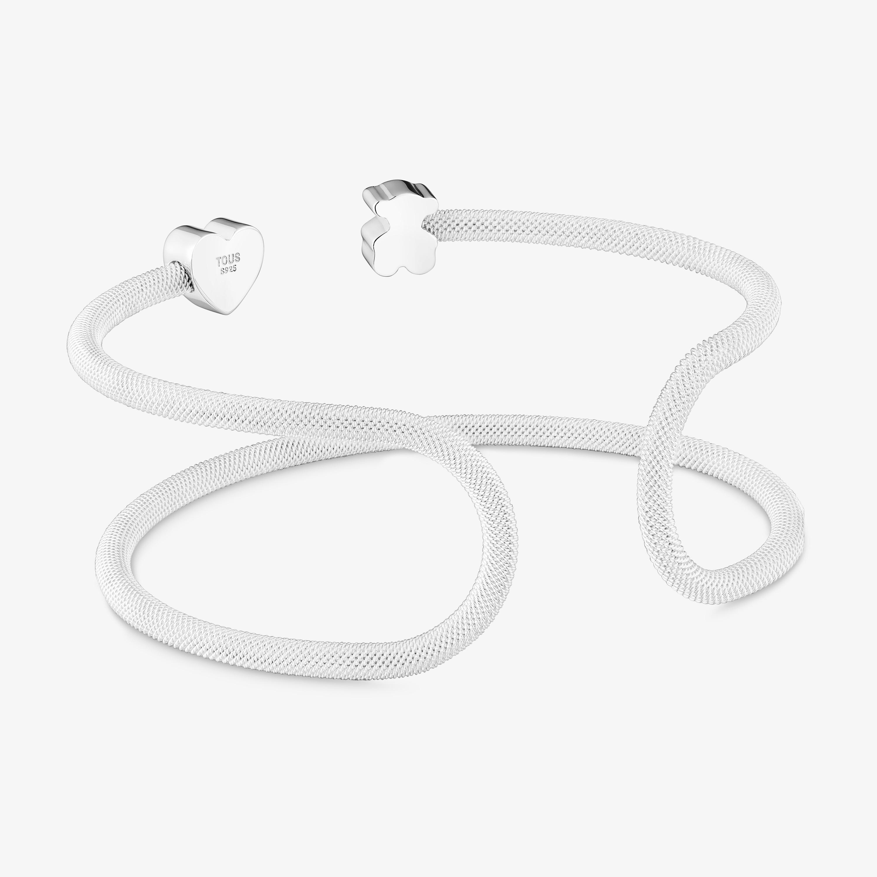 Silver double Bangle Icon Mesh
