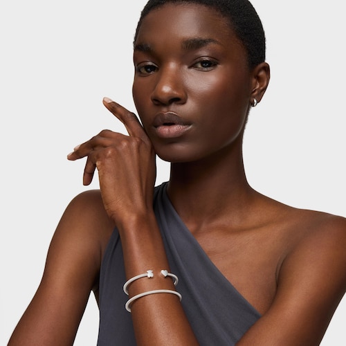 Pulsera esclava doble de plata Icon Mesh