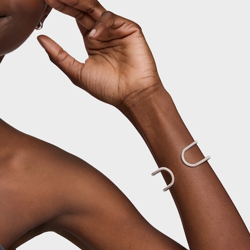 Pulsera esclava doble de plata Icon Mesh