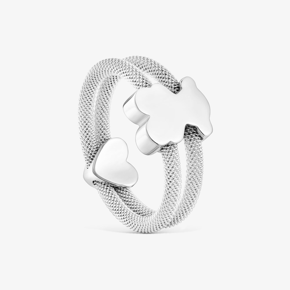 Stř&iacute;brn&yacute; Dvojit&yacute; prsten Icon Mesh