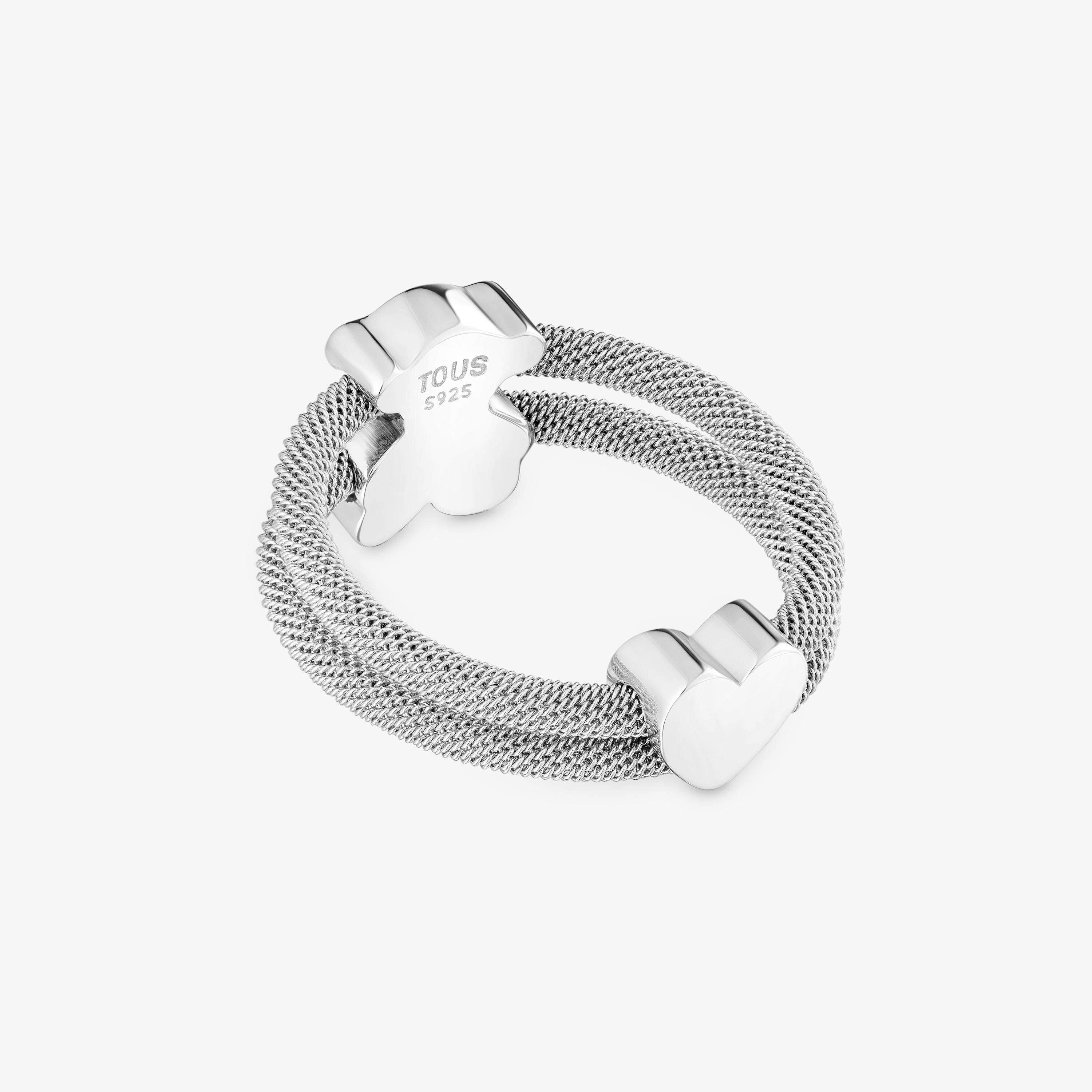 Silver double Ring Icon Mesh
