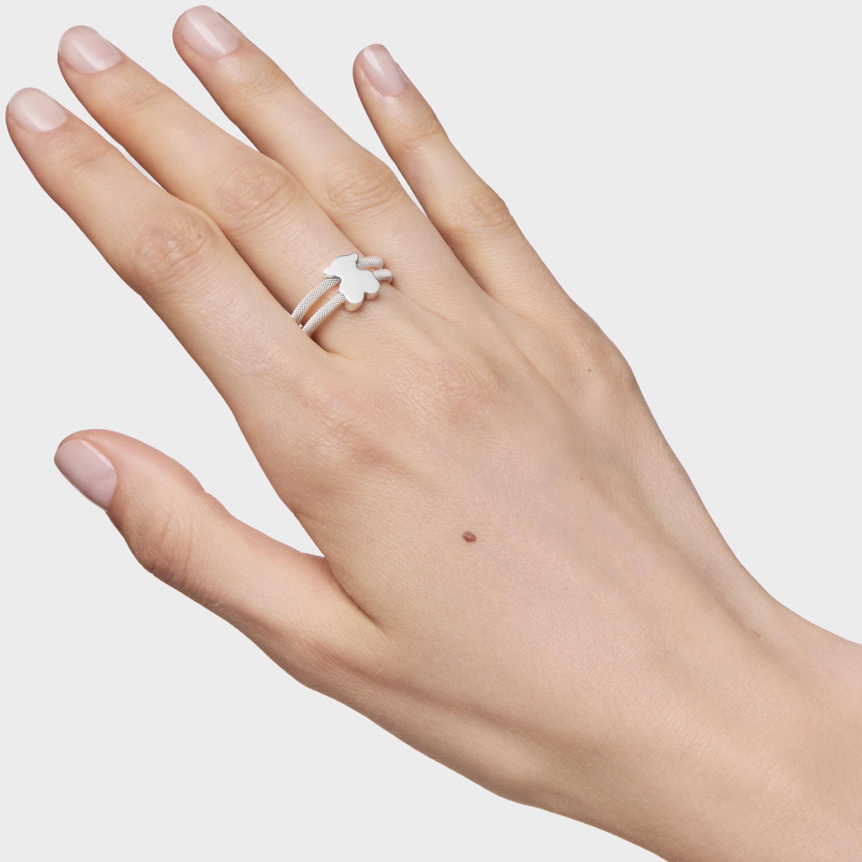 Silver double Ring Icon Mesh