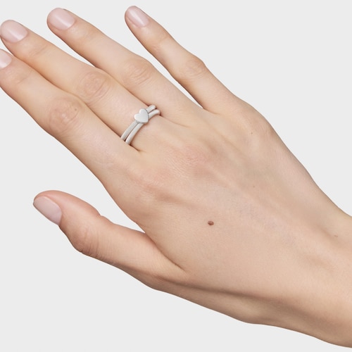 Anillo doble de plata Icon Mesh