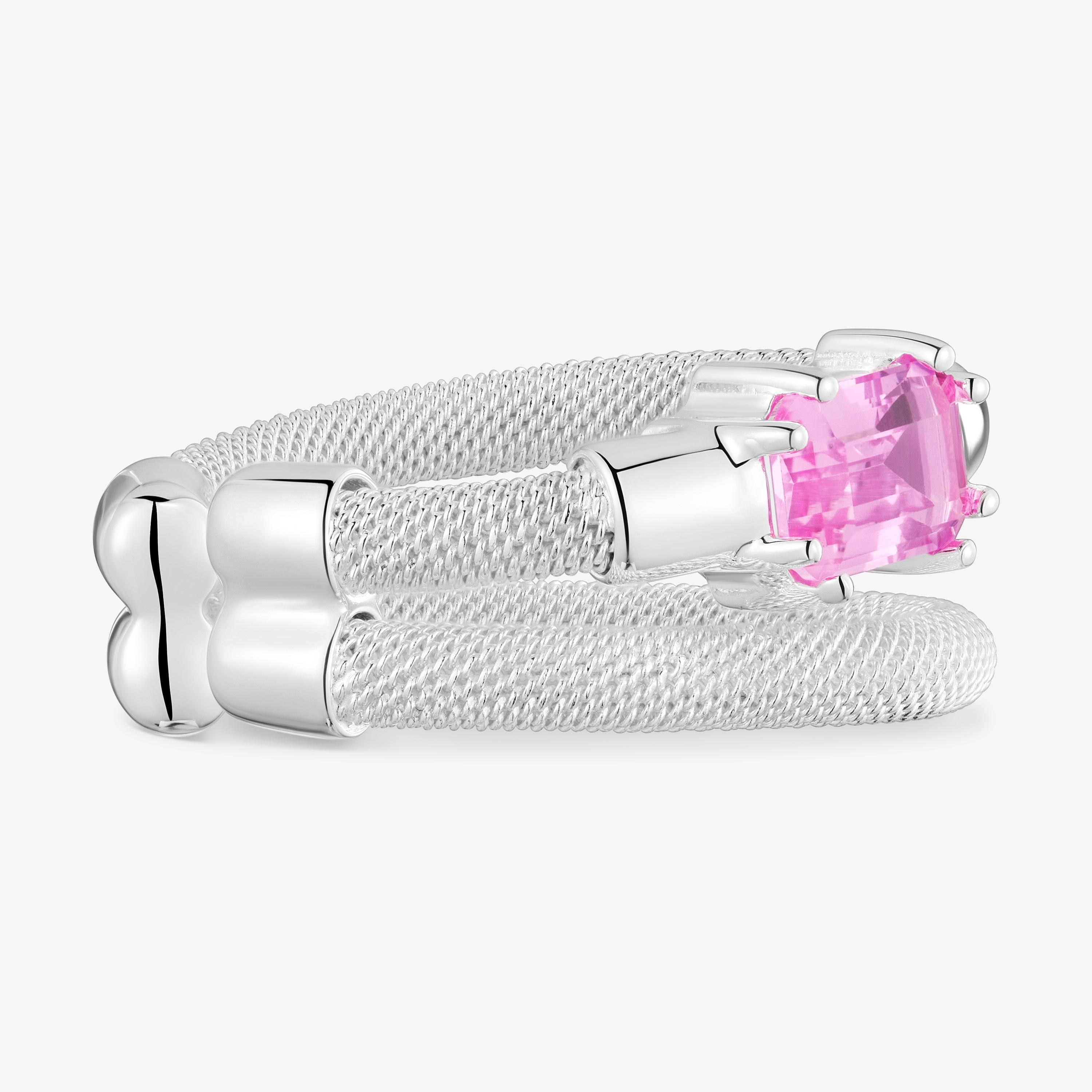 Silver and lab-grown sapphire Earcuff TOUS Mesh LGG