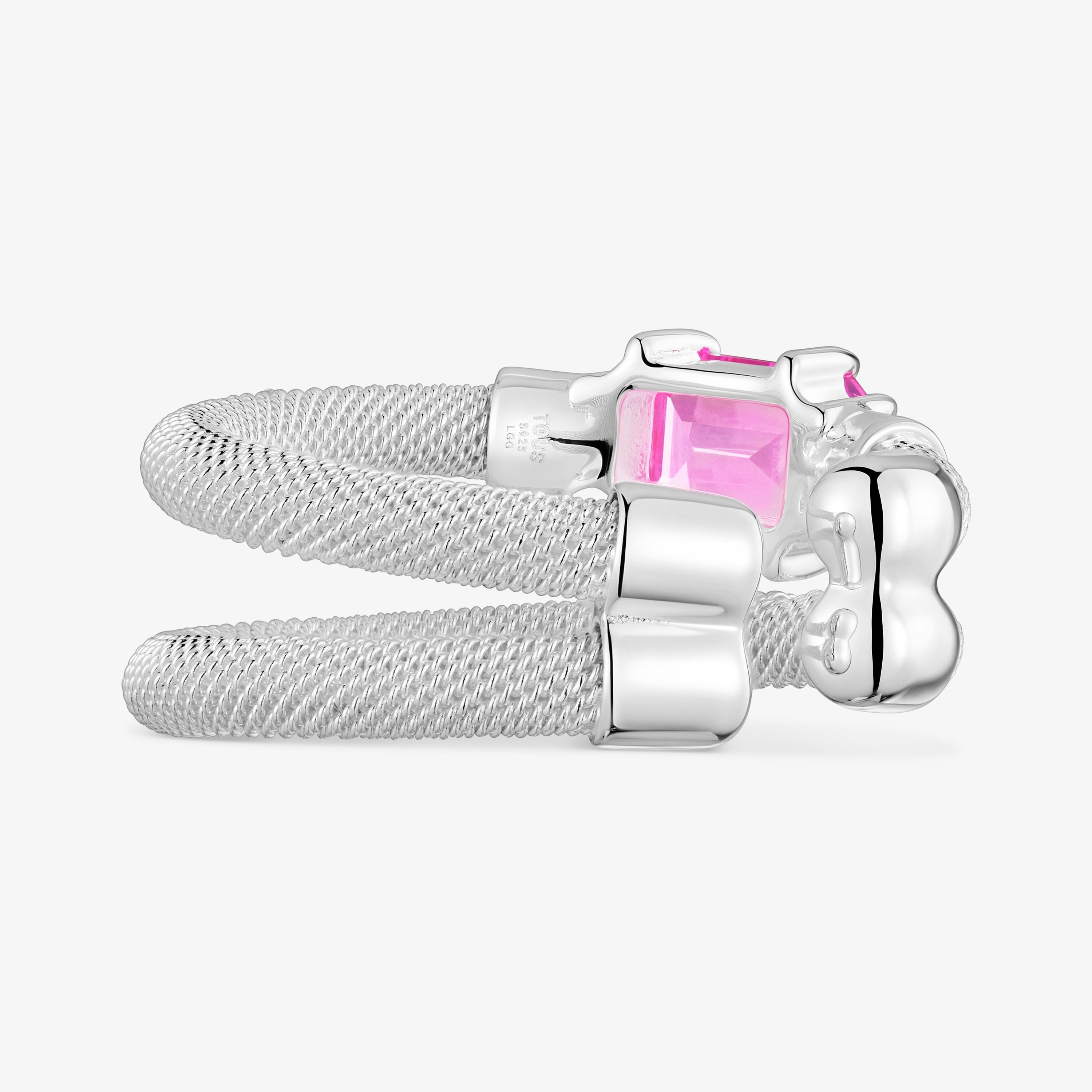 Silver and lab-grown sapphire Earcuff TOUS Mesh LGG